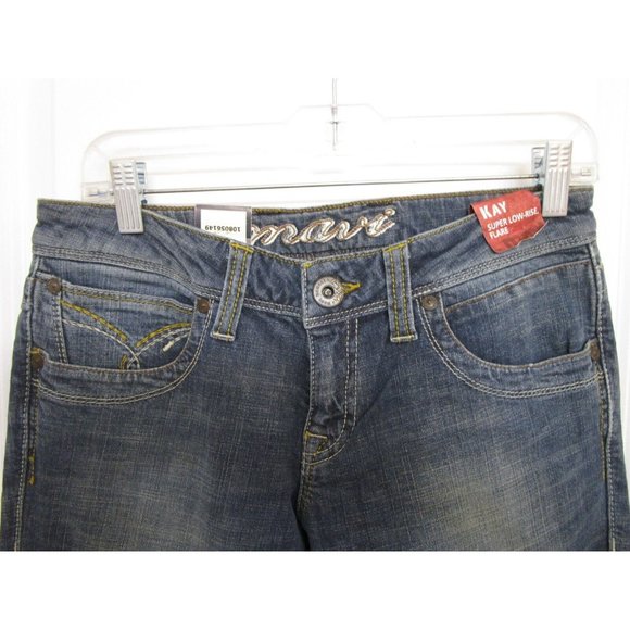 Mavi Kay Bellbottom Jeans 29/32 Vtg Bohemian Denim 60's Super Lowrise Flare NWT - Picture 2 of 8